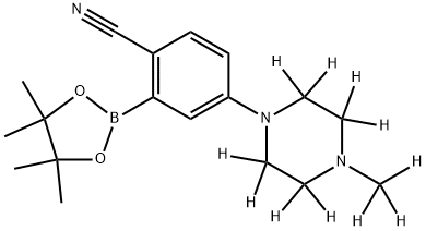 4-(4-(methyl-d3)piperazin-1-yl-2,2,3,3,5,5,6,6-d8)-2-(4,4,5,5-tetramethyl-1,3,2-dioxaborolan-2-yl)benzonitrile Structure