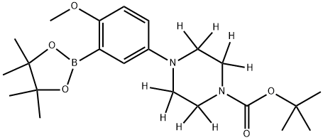 tert-butyl 4-(4-methoxy-3-(4,4,5,5-tetramethyl-1,3,2-dioxaborolan-2-yl)phenyl)piperazine-1-carboxylate-2,2,3,3,5,5,6,6-d8 Structure