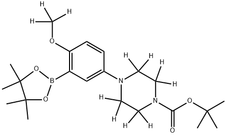 tert-butyl 4-(4-(methoxy-d3)-3-(4,4,5,5-tetramethyl-1,3,2-dioxaborolan-2-yl)phenyl)piperazine-1-carboxylate-2,2,3,3,5,5,6,6-d8 Structure