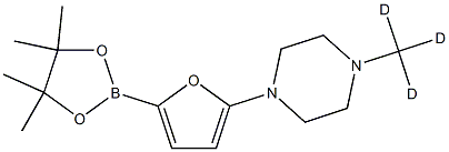 1-(methyl-d3)-4-(5-(4,4,5,5-tetramethyl-1,3,2-dioxaborolan-2-yl)furan-2-yl)piperazine 구조식 이미지