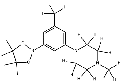 1-(methyl-d3)-4-(3-(methyl-d3)-5-(4,4,5,5-tetramethyl-1,3,2-dioxaborolan-2-yl)phenyl)piperazine-2,2,3,3,5,5,6,6-d8 Structure