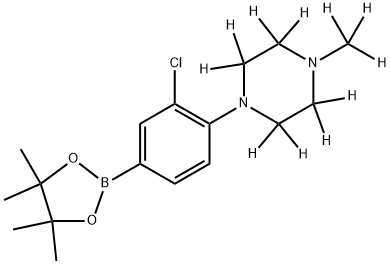 1-(2-chloro-4-(4,4,5,5-tetramethyl-1,3,2-dioxaborolan-2-yl)phenyl)-4-(methyl-d3)piperazine-2,2,3,3,5,5,6,6-d8 Structure