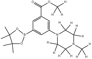 methyl-d3 3-(4-(methyl-d3)piperazin-1-yl-2,2,3,3,5,5,6,6-d8)-5-(4,4,5,5-tetramethyl-1,3,2-dioxaborolan-2-yl)benzoate Structure