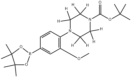 tert-butyl 4-(2-methoxy-4-(4,4,5,5-tetramethyl-1,3,2-dioxaborolan-2-yl)phenyl)piperazine-1-carboxylate-2,2,3,3,5,5,6,6-d8 구조식 이미지