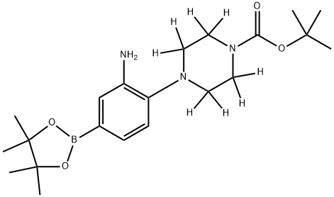 tert-butyl 4-(2-amino-4-(4,4,5,5-tetramethyl-1,3,2-dioxaborolan-2-yl)phenyl)piperazine-1-carboxylate-2,2,3,3,5,5,6,6-d8 Structure