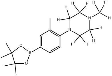 1-(methyl-d3)-4-(2-methyl-4-(4,4,5,5-tetramethyl-1,3,2-dioxaborolan-2-yl)phenyl)piperazine-2,2,3,3,5,5,6,6-d8 Structure