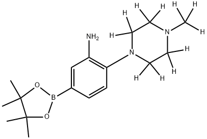 2-(4-(methyl-d3)piperazin-1-yl-2,2,3,3,5,5,6,6-d8)-5-(4,4,5,5-tetramethyl-1,3,2-dioxaborolan-2-yl)aniline Structure