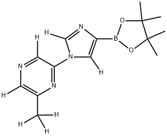 2-(methyl-d3)-6-(4-(4,4,5,5-tetramethyl-1,3,2-dioxaborolan-2-yl)-1H-imidazol-1-yl-2,5-d2)pyrazine-3,5-d2 Structure