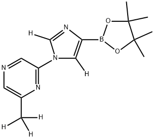 2-(methyl-d3)-6-(4-(4,4,5,5-tetramethyl-1,3,2-dioxaborolan-2-yl)-1H-imidazol-1-yl-2,5-d2)pyrazine Structure