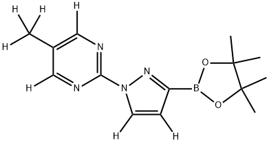 5-(methyl-d3)-2-(3-(4,4,5,5-tetramethyl-1,3,2-dioxaborolan-2-yl)-1H-pyrazol-1-yl-4,5-d2)pyrimidine-4,6-d2 Structure