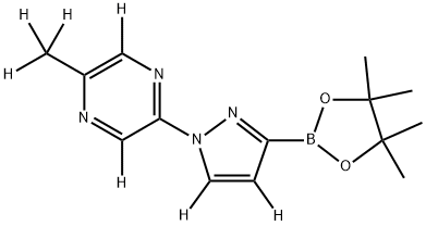 2-(methyl-d3)-5-(3-(4,4,5,5-tetramethyl-1,3,2-dioxaborolan-2-yl)-1H-pyrazol-1-yl-4,5-d2)pyrazine-3,6-d2 Structure