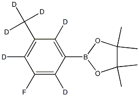 2-(3-fluoro-5-(methyl-d3)phenyl-2,4,6-d3)-4,4,5,5-tetramethyl-1,3,2-dioxaborolane Structure
