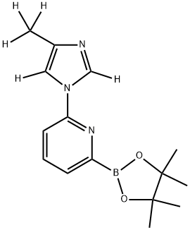 2-(4-(methyl-d3)-1H-imidazol-1-yl-2,5-d2)-6-(4,4,5,5-tetramethyl-1,3,2-dioxaborolan-2-yl)pyridine 구조식 이미지