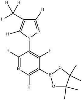 3-(4-(methyl-d3)-1H-pyrazol-1-yl-3,5-d2)-5-(4,4,5,5-tetramethyl-1,3,2-dioxaborolan-2-yl)pyridine-2,4,6-d3 구조식 이미지