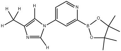 4-(4-(methyl-d3)-1H-imidazol-1-yl-2,5-d2)-2-(4,4,5,5-tetramethyl-1,3,2-dioxaborolan-2-yl)pyridine Structure