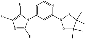 4-(4-bromo-1H-imidazol-1-yl-2,5-d2)-2-(4,4,5,5-tetramethyl-1,3,2-dioxaborolan-2-yl)pyridine 구조식 이미지