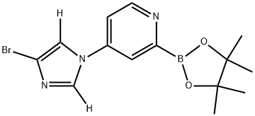 4-(4-bromo-1H-imidazol-1-yl-2,5-d2)-2-(4,4,5,5-tetramethyl-1,3,2-dioxaborolan-2-yl)pyridine Structure