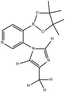 3-(4-(methyl-d3)-1H-imidazol-1-yl-2,5-d2)-4-(4,4,5,5-tetramethyl-1,3,2-dioxaborolan-2-yl)pyridine Structure