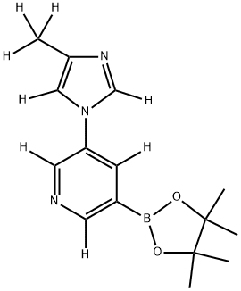 3-(4-(methyl-d3)-1H-imidazol-1-yl-2,5-d2)-5-(4,4,5,5-tetramethyl-1,3,2-dioxaborolan-2-yl)pyridine-2,4,6-d3 구조식 이미지