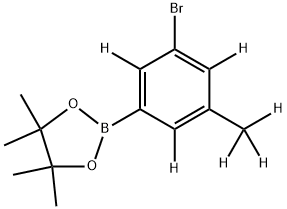2-(3-bromo-5-(methyl-d3)phenyl-2,4,6-d3)-4,4,5,5-tetramethyl-1,3,2-dioxaborolane Structure