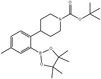 tert-butyl 4-(4-methyl-2-(4,4,5,5-tetramethyl-1,3,2-dioxaborolan-2-yl)phenyl)piperidine-1-carboxylate Structure