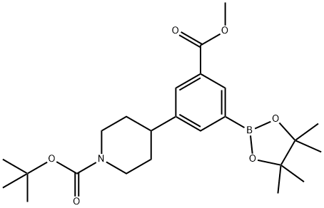 tert-butyl 4-(3-(methoxycarbonyl)-5-(4,4,5,5-tetramethyl-1,3,2-dioxaborolan-2-yl)phenyl)piperidine-1-carboxylate Structure