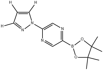 2-(1H-pyrazol-1-yl-d3)-5-(4,4,5,5-tetramethyl-1,3,2-dioxaborolan-2-yl)pyrazine 구조식 이미지