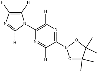 2-(1H-imidazol-1-yl-d3)-5-(4,4,5,5-tetramethyl-1,3,2-dioxaborolan-2-yl)pyrazine-3,6-d2 Structure