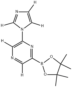 2-(1H-imidazol-1-yl-d3)-6-(4,4,5,5-tetramethyl-1,3,2-dioxaborolan-2-yl)pyrazine-3,5-d2 구조식 이미지