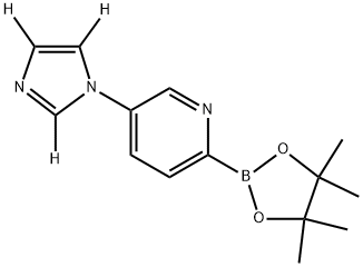 5-(1H-imidazol-1-yl-d3)-2-(4,4,5,5-tetramethyl-1,3,2-dioxaborolan-2-yl)pyridine 구조식 이미지