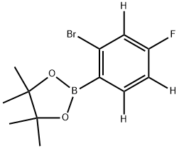 2-(2-bromo-4-fluorophenyl-3,5,6-d3)-4,4,5,5-tetramethyl-1,3,2-dioxaborolane 구조식 이미지