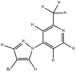 4-(4-bromo-1H-pyrazol-1-yl-3,5-d2)-2-(methyl-d3)pyridine-3,5,6-d3 Structure