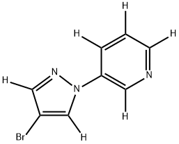 3-(4-bromo-1H-pyrazol-1-yl-3,5-d2)pyridine-2,4,5,6-d4 구조식 이미지