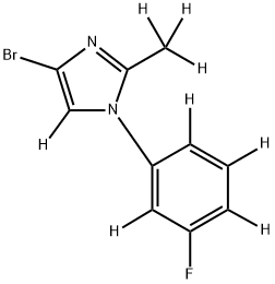 4-bromo-1-(3-fluorophenyl-2,4,5,6-d4)-2-(methyl-d3)-1H-imidazole-5-d 구조식 이미지