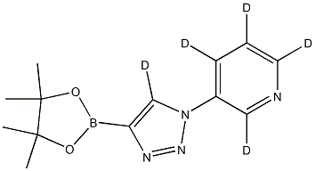 3-(4-(4,4,5,5-tetramethyl-1,3,2-dioxaborolan-2-yl)-1H-1,2,3-triazol-1-yl-5-d)pyridine-2,4,5,6-d4 Structure