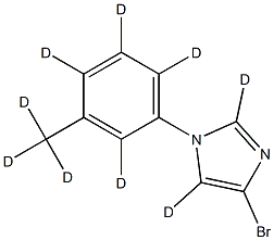 4-bromo-1-(3-(methyl-d3)phenyl-2,4,5,6-d4)-1H-imidazole-2,5-d2 Structure