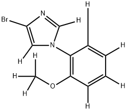 4-bromo-1-(2-(methoxy-d3)phenyl-3,4,5,6-d4)-1H-imidazole-2,5-d2 Structure