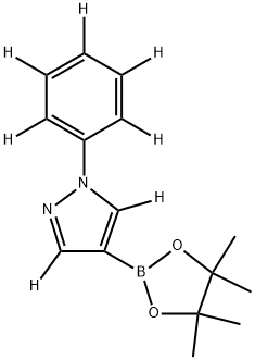 1-(phenyl-d5)-4-(4,4,5,5-tetramethyl-1,3,2-dioxaborolan-2-yl)-1H-pyrazole-3,5-d2 Structure