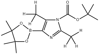 tert-butyl 2,5-bis(methyl-d3)-4-(4,4,5,5-tetramethyl-1,3,2-dioxaborolan-2-yl)-1H-imidazole-1-carboxylate 구조식 이미지