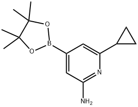 6-cyclopropyl-4-(4,4,5,5-tetramethyl-1,3,2-dioxaborolan-2-yl)pyridin-2-amine Structure