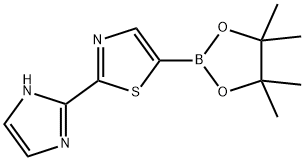 2-(1H-imidazol-2-yl)-5-(4,4,5,5-tetramethyl-1,3,2-dioxaborolan-2-yl)thiazole 구조식 이미지