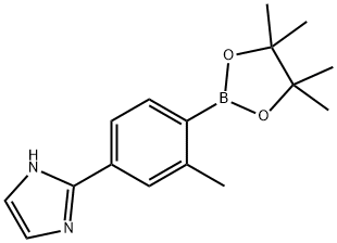 2-(3-methyl-4-(4,4,5,5-tetramethyl-1,3,2-dioxaborolan-2-yl)phenyl)-1H-imidazole 구조식 이미지