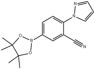 2-(1H-pyrazol-1-yl)-5-(4,4,5,5-tetramethyl-1,3,2-dioxaborolan-2-yl)benzonitrile Structure