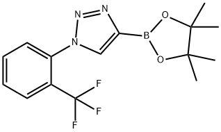 4-(4,4,5,5-tetramethyl-1,3,2-dioxaborolan-2-yl)-1-(2-(trifluoromethyl)phenyl)-1H-1,2,3-triazole 구조식 이미지