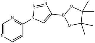 4-(4-(4,4,5,5-tetramethyl-1,3,2-dioxaborolan-2-yl)-1H-1,2,3-triazol-1-yl)pyrimidine Structure