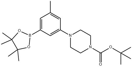 tert-butyl 4-(3-methyl-5-(4,4,5,5-tetramethyl-1,3,2-dioxaborolan-2-yl)phenyl)piperazine-1-carboxylate 구조식 이미지