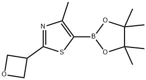 4-methyl-2-(oxetan-3-yl)-5-(4,4,5,5-tetramethyl-1,3,2-dioxaborolan-2-yl)thiazole Structure