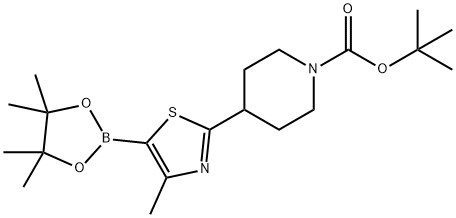 tert-butyl 4-(4-methyl-5-(4,4,5,5-tetramethyl-1,3,2-dioxaborolan-2-yl)thiazol-2-yl)piperidine-1-carboxylate Structure