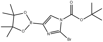 tert-butyl 2-bromo-4-(4,4,5,5-tetramethyl-1,3,2-dioxaborolan-2-yl)-1H-imidazole-1-carboxylate 구조식 이미지