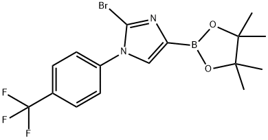 2-bromo-4-(4,4,5,5-tetramethyl-1,3,2-dioxaborolan-2-yl)-1-(4-(trifluoromethyl)phenyl)-1H-imidazole Structure